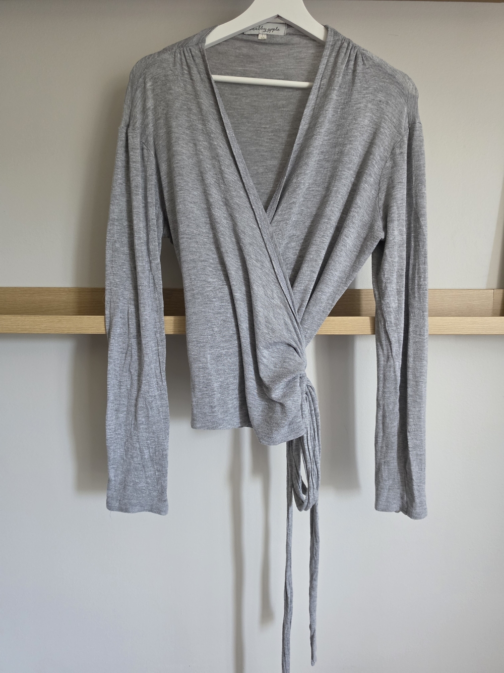 Shabby Apple Light Heather Gray Side Tie Wrap Tunic